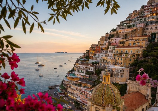 Positano through the blooms