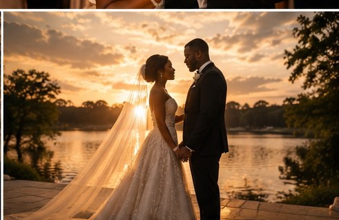 Sunset by the water