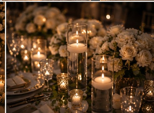 The reception, aglow
